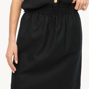 J. Crew Factory Linen Cotton City Skirt Black 10 New With Tags
